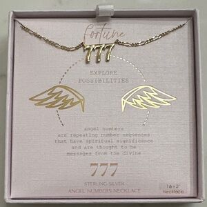 NWT Olivia and Jackson 777 Fortune Angel Numbers Necklace